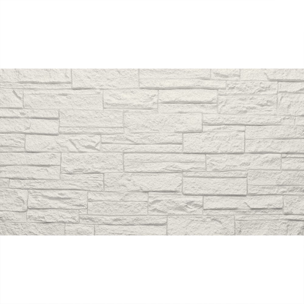 Panel decorativo efecto piedra ladrillo 3D, juego de 12 piezas, 8,6 m², revestimiento de pared de PU, 120 x 60 x 2,5, cuarcita blanca