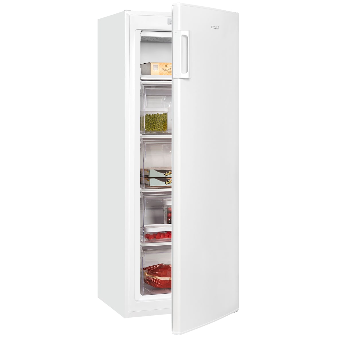 Exquisit Gefrierschrank GS230-HE-040D weiss | 168 l Nutzinhalt | 4*-Gefrieren | Schnellgefrieren | Standgerät