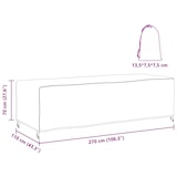 thumbnail of vidaXL Hoes voor tuinmeubelen Zwart 270 x 110 x 70 cm 600D