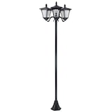 thumbnail of Outsunny farol solar de jardín con 3 luces LED impermeable IP44 sensor de noche farola de exterior para terraza 51,5x47x182,5 cm
