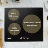 thumbnail of CIARRA inductiekookplaat 60cm inbouwkookplaten 3-zone inductiekookplaat met timer VM3BIH