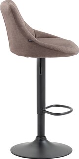 thumbnail of Décoshop26 - Drehbarer Barhocker x1 höhenverstellbar taupefarbener Stoff mit Ziernähten schwarzes Metallgestell 10_0005707
