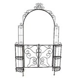 thumbnail of Rosenbogen Gartenpforte Gartentor Rankhilfe mit Pforte und Eckregalen