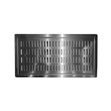 thumbnail of Tropfblech CNS zum Einlassen 440 mm x 240 mm inkl. Ablaufstutzen