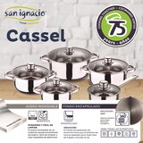 thumbnail of San Ignacio - Batería de cocina Cassel: 6 Ollas con Tapas y Juego de 3 sartenes Red&Marble Ø16/20/24 cm en Acero Inox/Aluminio Prensado