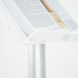 thumbnail of Danieli - Espositore Pubblicitario a Leggio in Acrilico Trasparente da Terra. Portalibro A3 Orizzontale con Montante Ovale in Alluminio ø70 mm