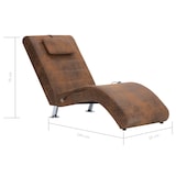 thumbnail of vidaXL Massage Chaiselongue mit Kissen Braun Wildleder-Optik
