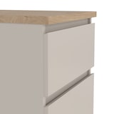 thumbnail of WellHome - Cassettiera da Camera con 5 Cassetti in colore Beige-grigiastro e Rovere 41 x 50 x 112 cm - Sil Cashmere