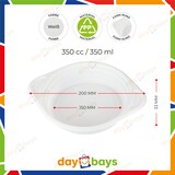 thumbnail of DayBays 4000 Stk. Suppenterrine 350 cc. 150x200x33 mm PP Weiß rund mit Ohren