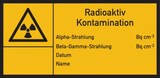 thumbnail of Warnschild Strahlenschutz Radioaktiv - Kontamination (E100) - 148x74 mm Folie selbstklebend