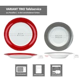 thumbnail of 12tlg Tafelservice VARIANT TRIO für 6 Personen aus Porzellan - je 2x Rot, Grau & Grün