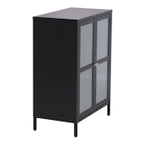 thumbnail of Helloshop26 - Aparador em aço e vidro ondulado 84 x 64 x 35 cm preto 03_0006612