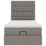 thumbnail of vidaXL Ottoman-Bett mit Matratze & LEDs Taupe 90x190 cm Stoff