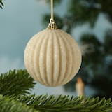 thumbnail of Christbaumkugeln Weihnachtskugeln bruchfest 2 Designs 8cm creme 12St.