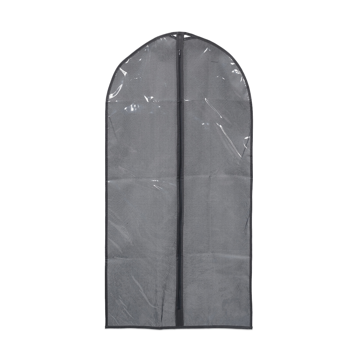 Relaxdays Kleidersack 6er Set, mit Reißverschluss, 135 x 60 cm, Vlies, Schutzhülle Anzug, Kleid, Hemd, grau/transparent