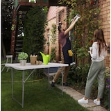 thumbnail of Mesa dobrável sólida para uso público, 120 x 60 x 48/61/74 cm, altura ajustável. Portátil, tampo de mesa em HDPE, The HomeWeeks