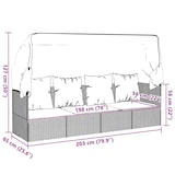 thumbnail of vidaXL Outdoor-Loungebett mit Dach und Kissen Schwarz Poly Rattan