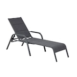 thumbnail of Tarrington House Espreguiçadeira Antwerp regulável em altura com braços, alumínio/aço/encosto têxtil, preto