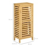 thumbnail of kleankin mueble auxiliar de baño de bambú armario de baño con estantes ajustables mueble de almacenaje para salón cocina antivuelco 30x19,9x70 cm