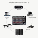 thumbnail of Table De Mixage Audio 12 Canaux Avec Alim 48V Bluetooth Et USB YONIS
