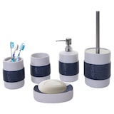 thumbnail of Décoshop26 - Set de bain 5 pièces accessoires de salle de bains en céramique  bleu-blanc 04_0004842