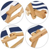 thumbnail of Klappstuhl blau-weiß Strandstuhl Gartenliege Sonnenliege Kissen hell Buche natur 10-317 N KH