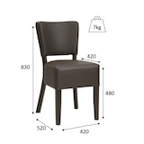 thumbnail of METRO PROFESSIONAL Cadeira de restaurante estofada Jack, conjunto de 2, madeira de faia/couro artificial, castanho