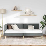 thumbnail of vidaXL Eckbettgestell Dunkelgrau 90 cm x 200 cm Stoff und Sperrholz