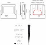 thumbnail of Sky 20W IP65 5000K Schwarzer LED-Flutlichtstrahler für den Außenbereich - 2450lm, Aluminium, 110° Strahl Beneito Faure