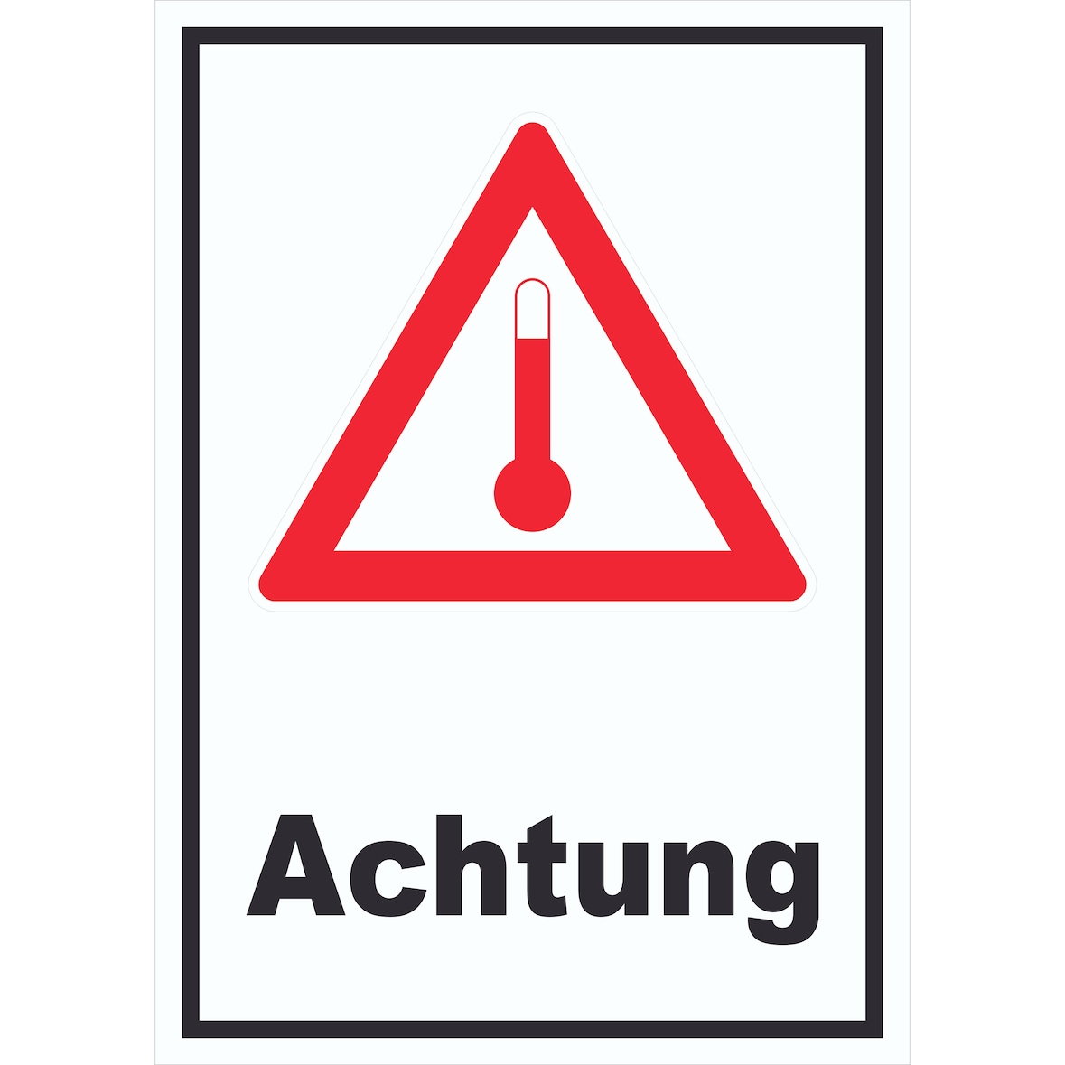 Schild Gefahrgutklasse Hot Achtung Heiß hochkant A4 Rückseite selbstklebend