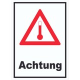 thumbnail of Schild Gefahrgutklasse Hot Achtung Heiß hochkant A4 Rückseite selbstklebend