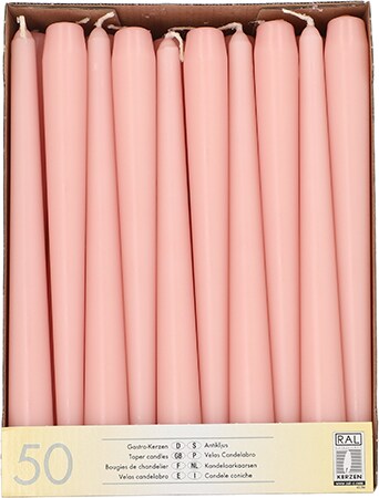 50 Leuchterkerzen Ø 2,2 cm · 25 cm peach