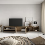 thumbnail of Mueble TV, Televisión, Muebles de salón, almacenaje, 310x37x50cm, Para TV hasta 80", Con almacenamiento, Estilo Moderno, Roble y negro