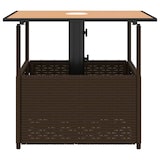 thumbnail of vidaXL Tuintafel met parasolgat 55x55x46,5 cm poly rattan bruin