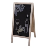 thumbnail of Quadro publicitário XL HWC-C17, quadro de giz de pé, 2 superfícies de escrita dobráveis, 100x50cm ~ cor natural