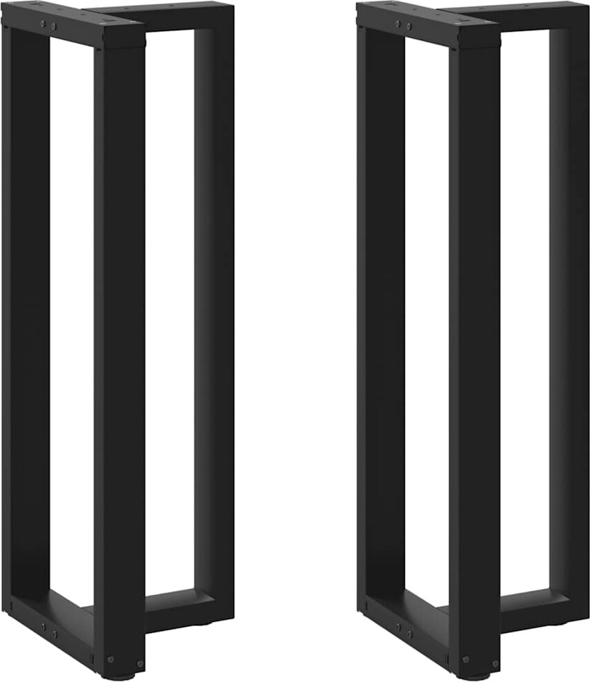 Helloshop26 - Set aus 2 T-förmigen Bartischbeinen mit verstellbaren Füßen 50 x 35 x 110 cm schwarz pulverbeschichteter Stahl 02_0057360