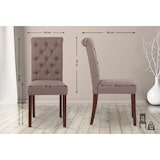 thumbnail of Set van 2 Lisburn eetkamerstoelen taupe/Stof