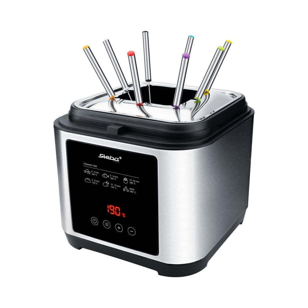 Steba DF 150F Farbe: Edelstahl-Schwarz Eins/Eine(r) 2,5 l 1200 W Fritteuse Schwarz, Edelstahl