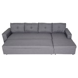 thumbnail of Ecksofa mit Bettkasten HWC-L16, Couch Sofa L-Form, Liegefläche links/rechts Nosagfederung Stoff/Textil 290cm ~ grau