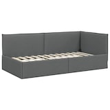 thumbnail of vidaXL Hoekbedframe met hoofdeinde Donkergrijs 80 x 200 cm Stof