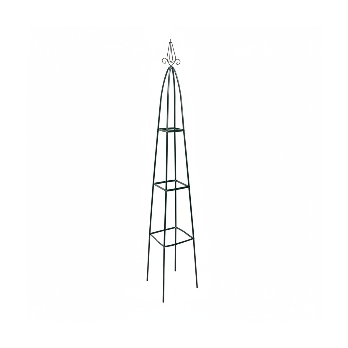 Relaxdays Rankturm Metall spitz 190 cm, Rankhilfe für Kletterpflanzen und Rosen, freistehende Ranksäule für Garten, grün