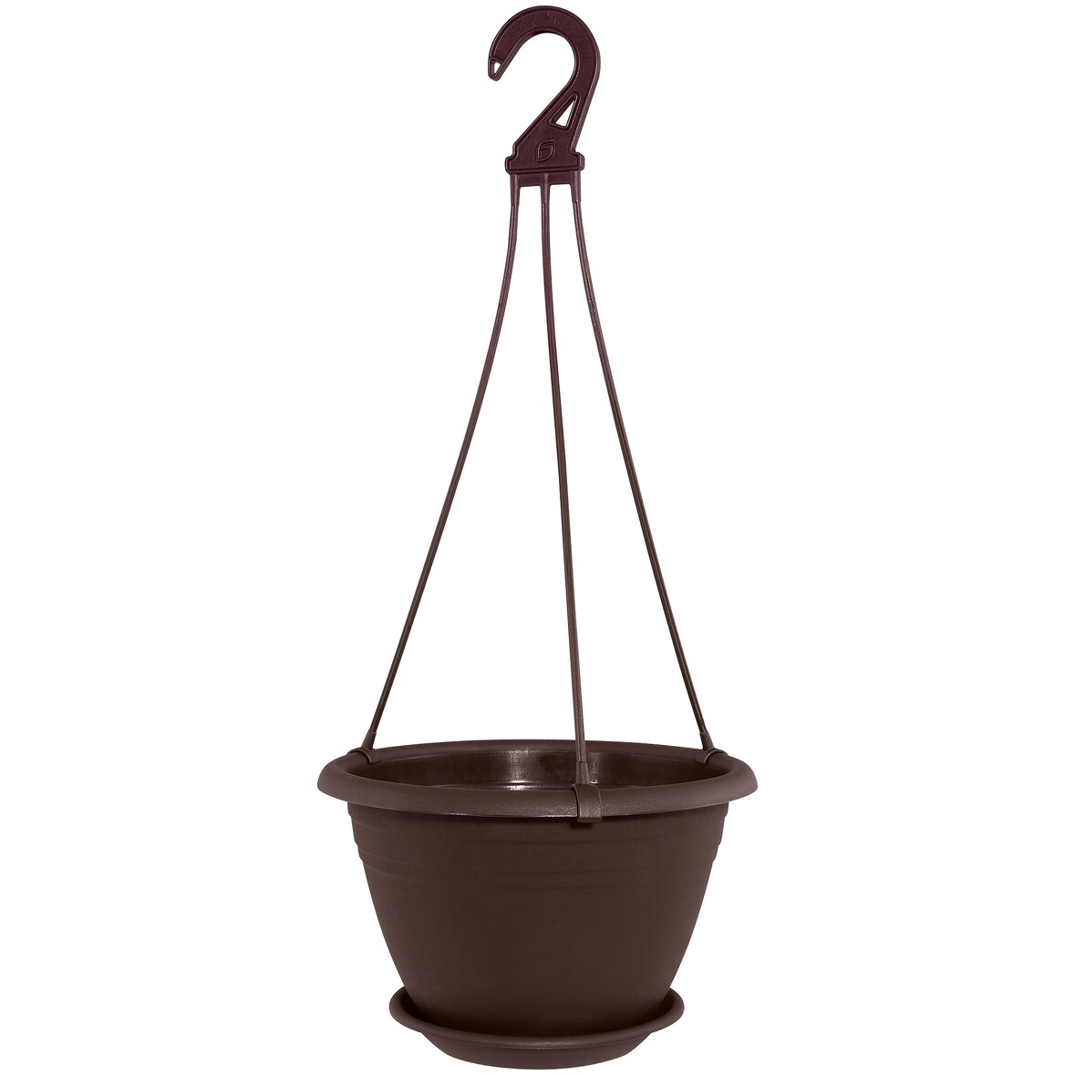 Geli Hängeampel Braun Ø25cm Kunststoff mit Untersetzer & Aufhänger