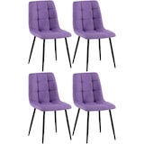 thumbnail of Lote de 4 sillas de comedor Antibes tela Lila