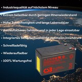 thumbnail of CSB HR 1234W F2 – 12 V AGM Bleiakku, High-Rate 34 W/Zelle (1,67 V/15 min), Faston F2 (6,3 mm)