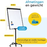 thumbnail of BRASQ Flipover Verrijdbaar Zwart 70x100 cm - Incl. 25 vellen papier, 4 Stiften, 8 Magneten, Wisser - Papierklem en Haken