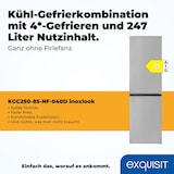 thumbnail of Exquisit Kühl-Gefrierkombination, Kühlschrank mit Gefrierfach, 253 Liter, No-Frost, 4-Sterne-Gefrierfach, 180 cm hoch, KGC265-70-NF-040C weiss