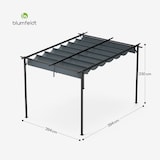 thumbnail of Pantheon Robust Pergola 3x4m wetterbeständig Stahl pulverbeschichtet Dunkelgrau