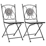 thumbnail of Chaises De Bistrot Mosaïque 2 Pcs Gris