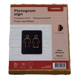 thumbnail of Plaque signalétique Europel toilette mixte, noir, 421035