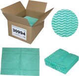 thumbnail of Grüne Welle, Universaltücher mit Textilcharakter, grün-weiß, 55 % Viskose, 45 % Polyester, ca. 25x38 cm, 100 Tücher